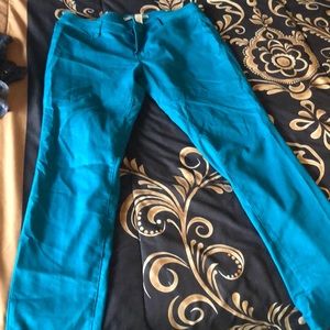 Refuge. Teal colored pants. Worn as jeans